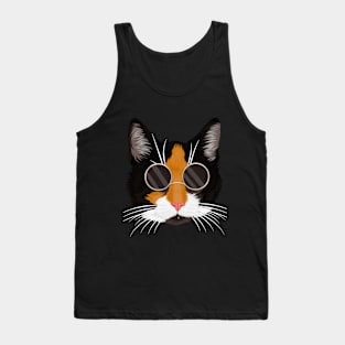 Cat with glasses Tank Top